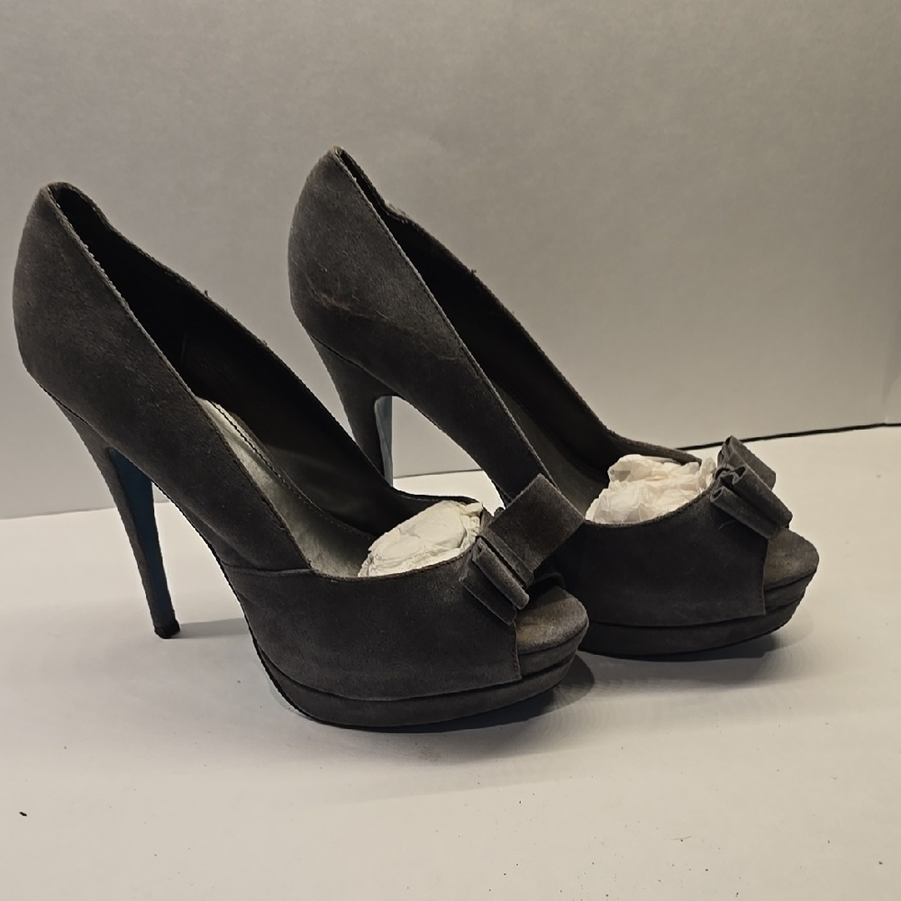 MISS ME Elegant Gray SUEDE High Heels